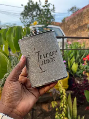 Glitter Stainless Steel Hip Flask - Silver