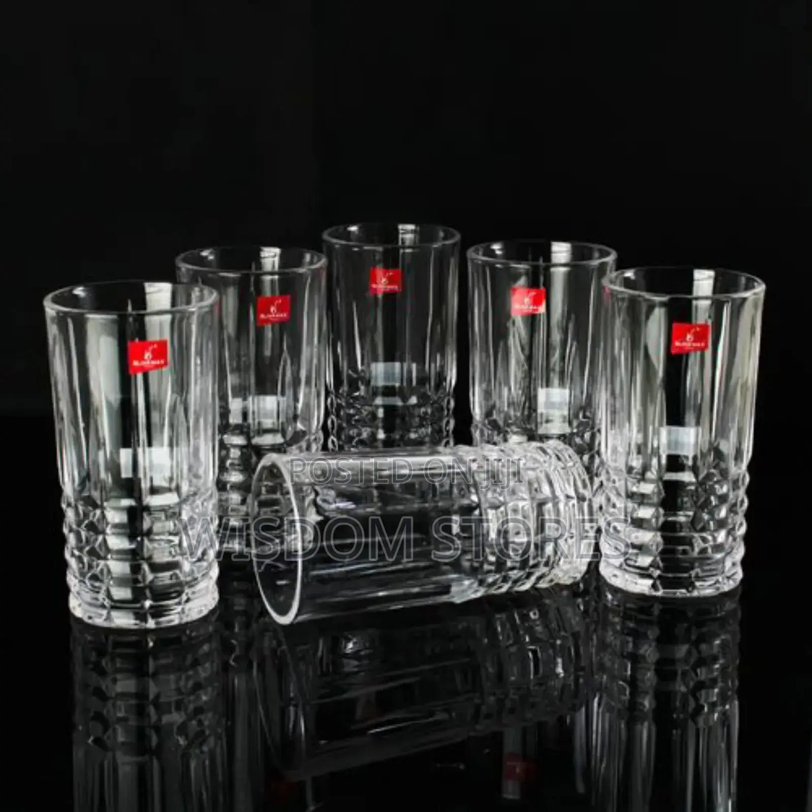 Six Patterned Glass 12pc- 450ml