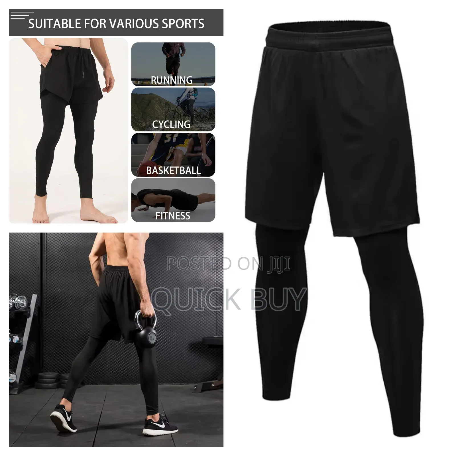 2in1 Men and Women Tights and Shorts Exercise or Gym Wear