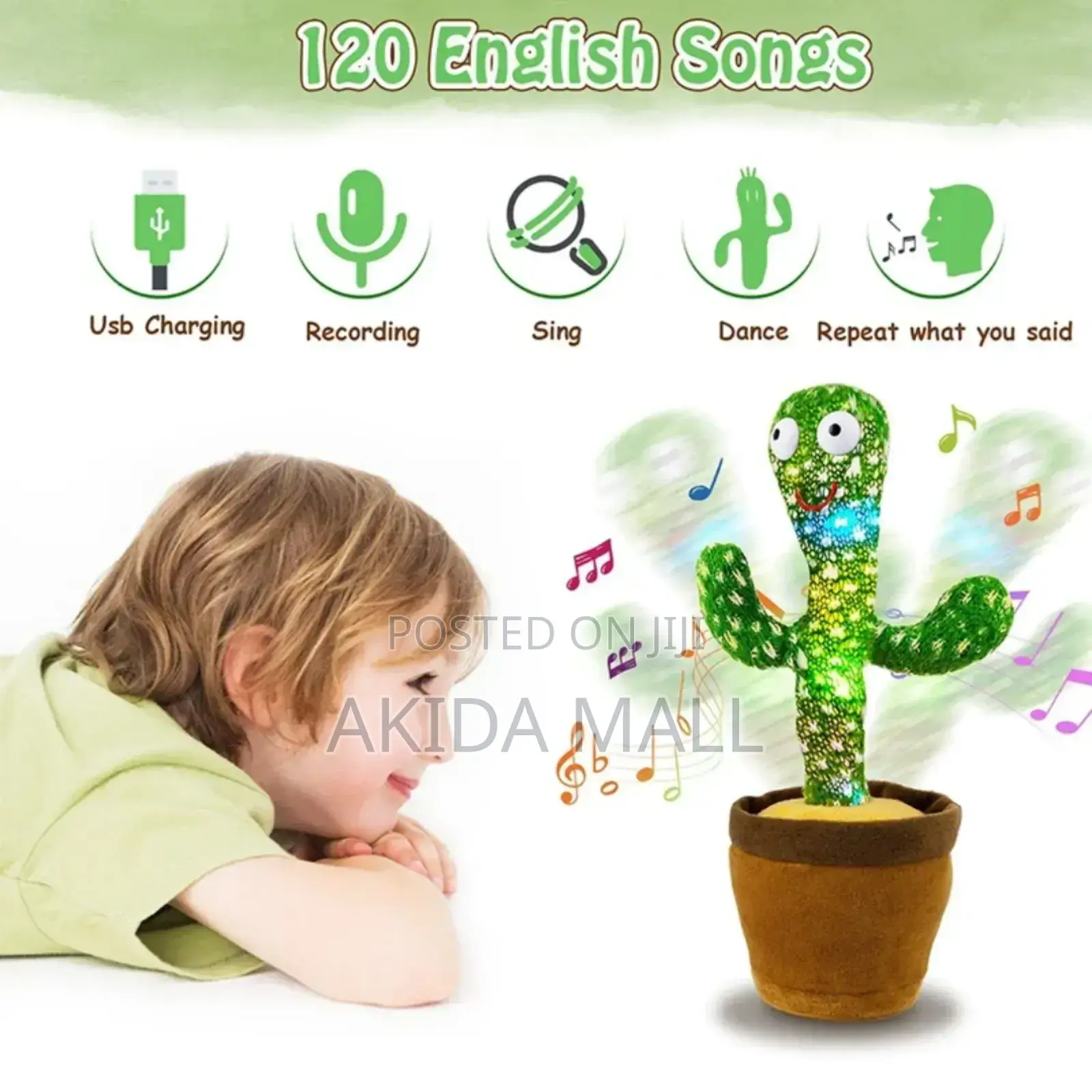 Dancing Cactus" Toy, an Interactive Plush Toy Popular for Children