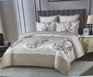 Cream Floral 4pcs 6*6 Duvet Sets