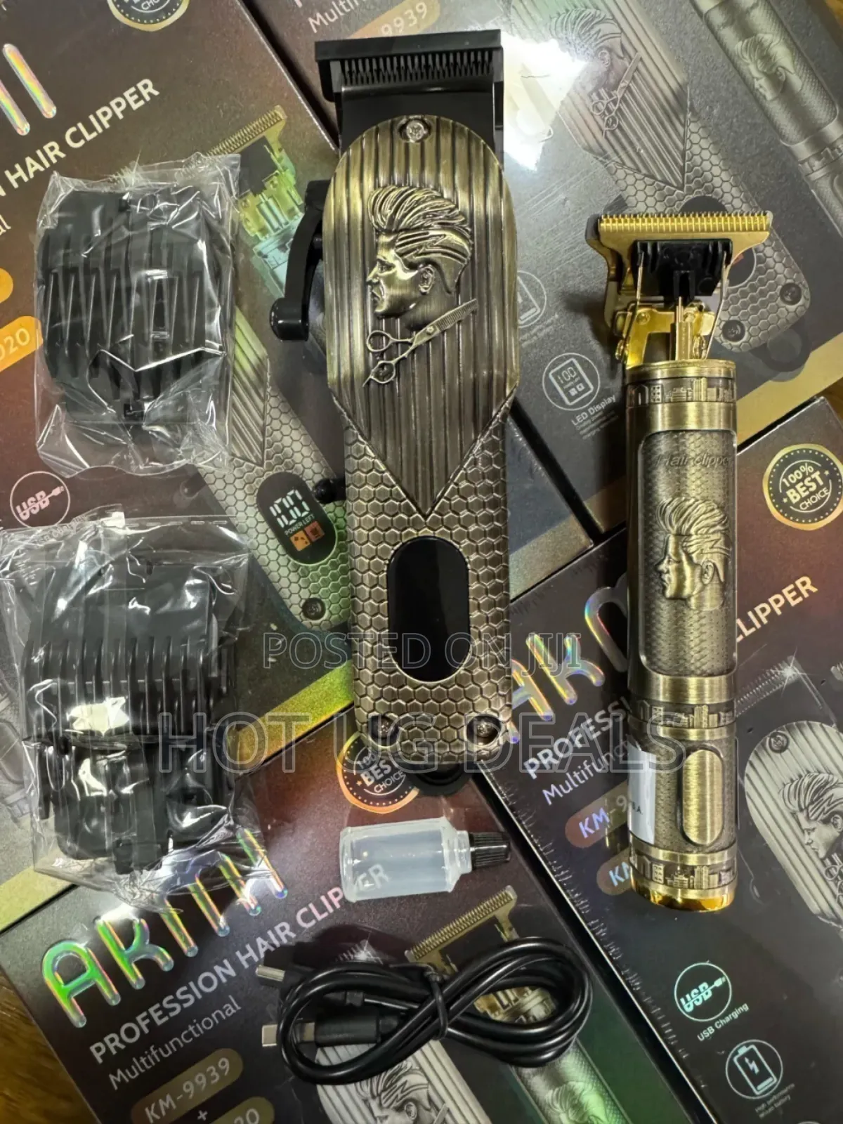2 In 1 Set Of Rechargeable Hair Clipper With Trimmer Options