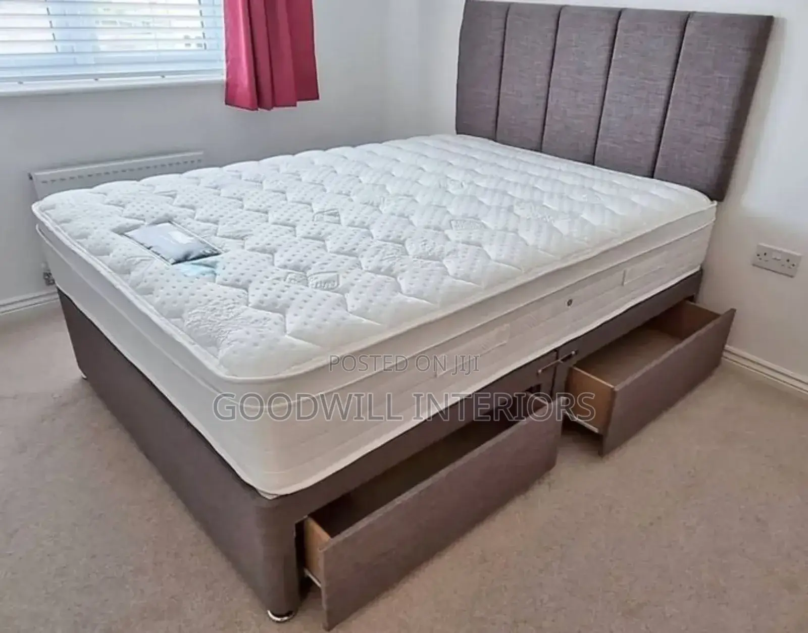 Bed With Storage in Gray Colour