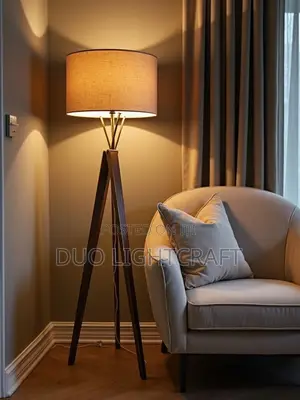3-Leg Wooden Floor Lamp With a Sleek Modern Design