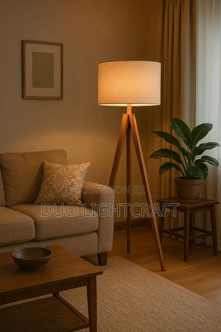 3-Leg Wooden Floor Lamp With a Sleek Modern Design