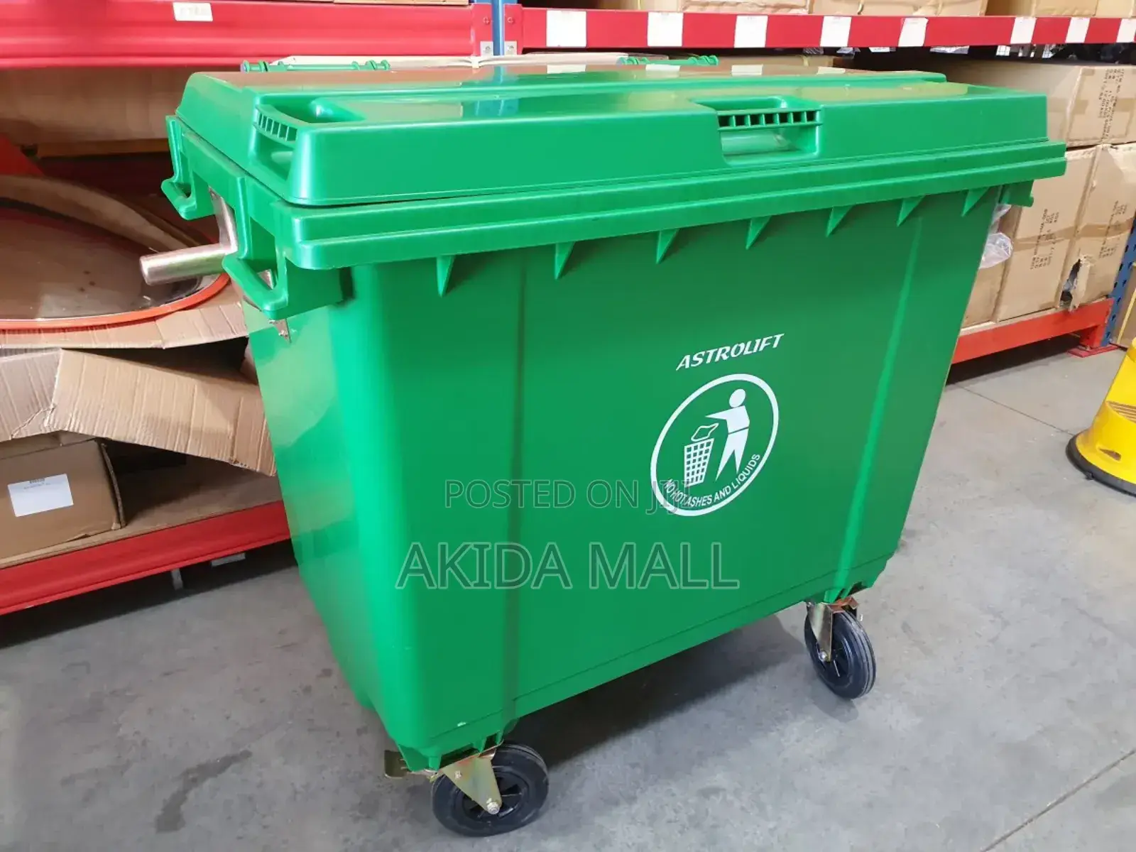 660litres Commercial And Public Wastebin Dustbin With Strong Wheels