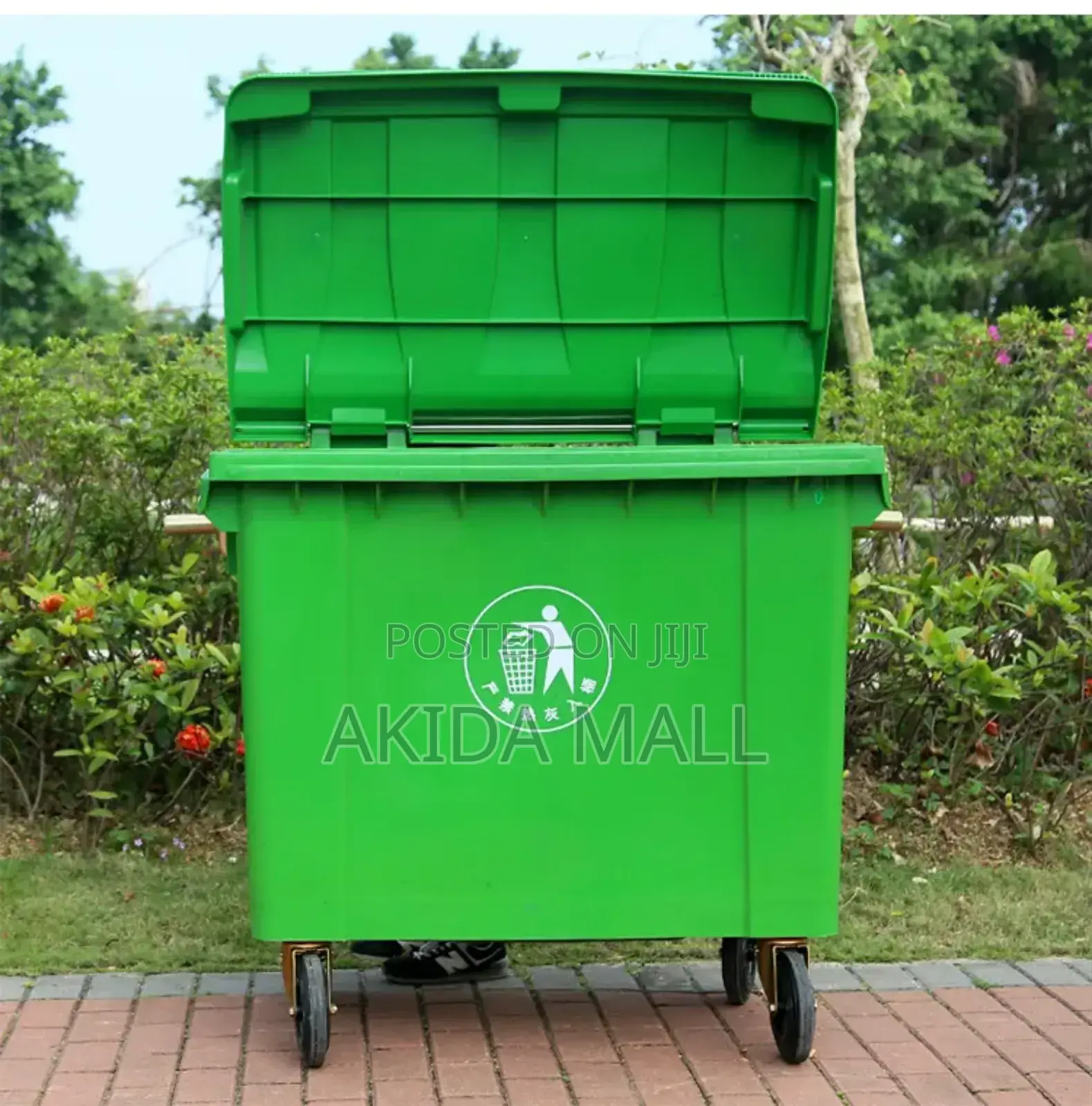 1100 Litre Capacity Plastic Wheel Commercial Public Dustbin Wastebin