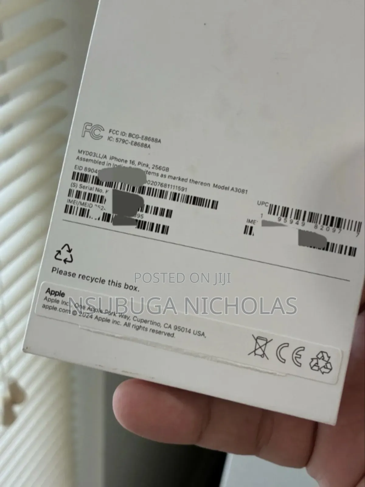 New Apple iPhone 16 256 GB Pink