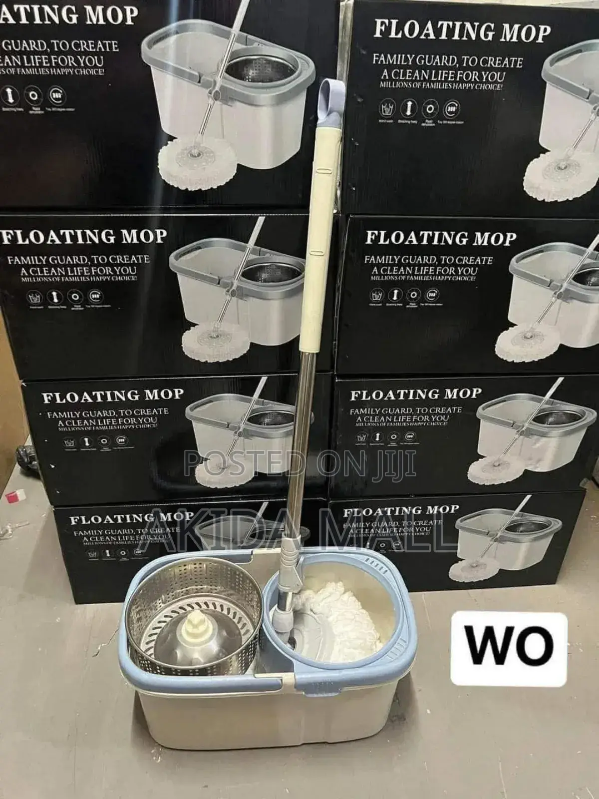 Clean Rubik's Cube X5 Hands-Free Rotary Spin Mop and Bucket Set.