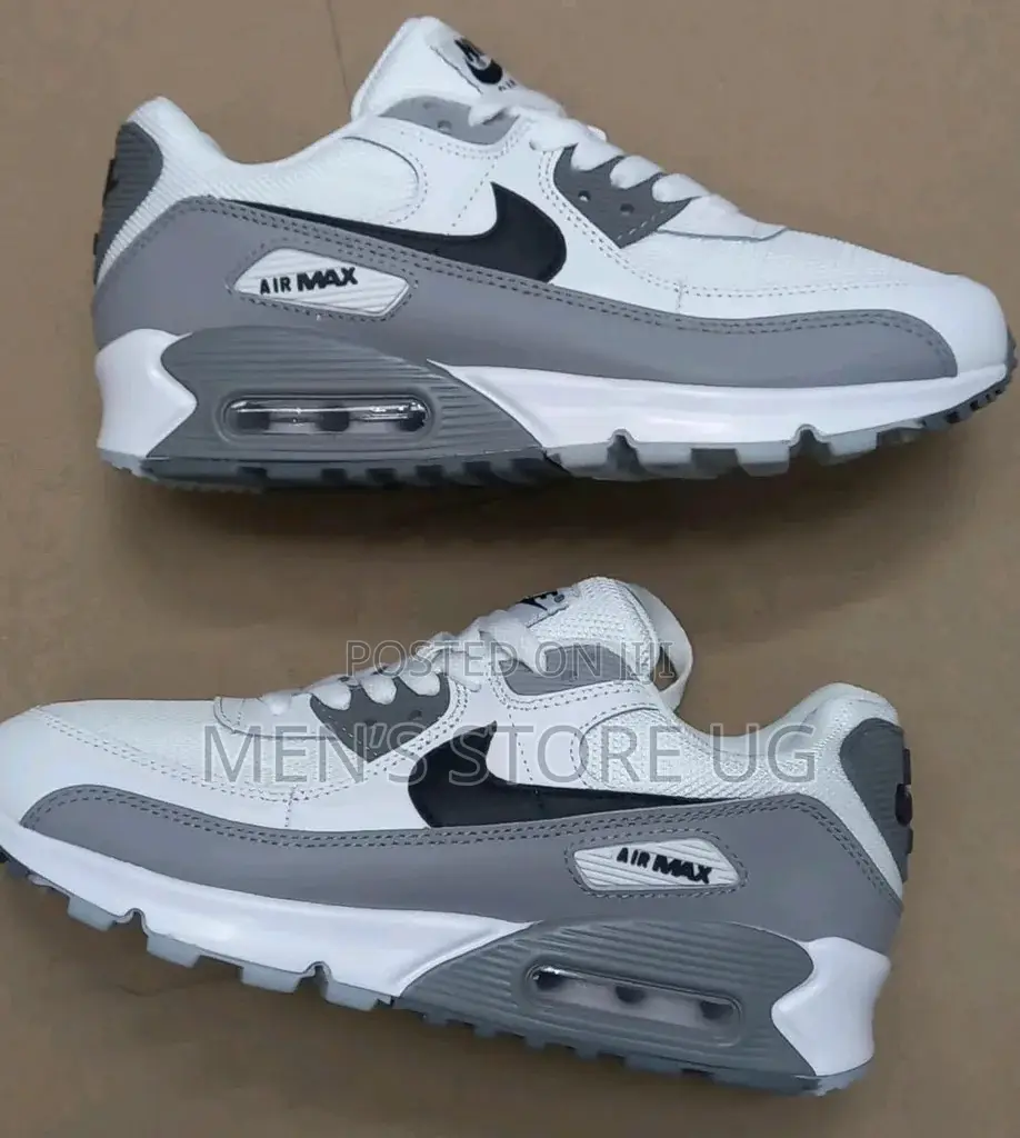 Nike Air Max 90 Gray And White Classic Sneakers For Both Women And Men