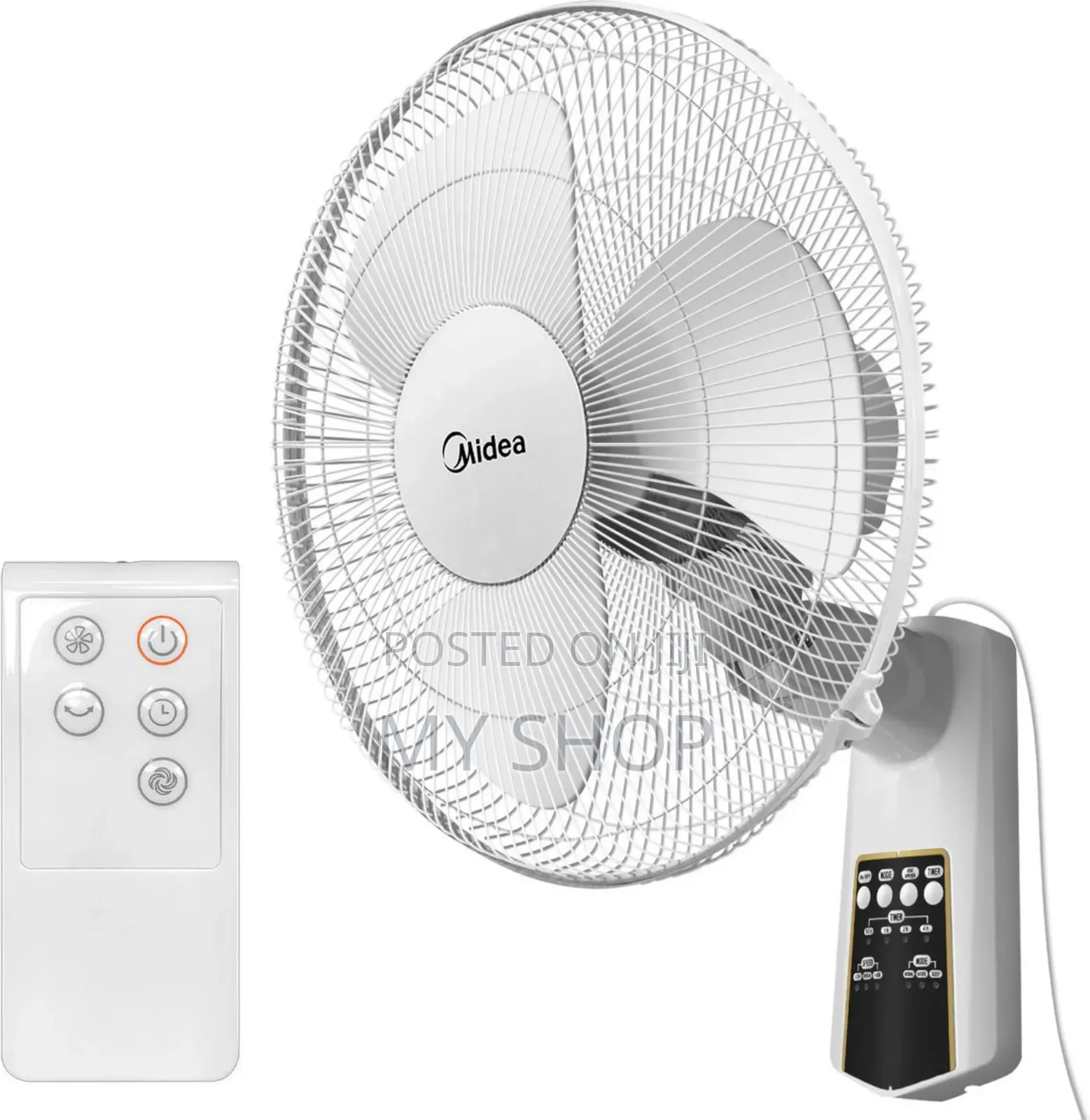 Midea 16-Inch Wall Fan With Remote, White Fw407jr