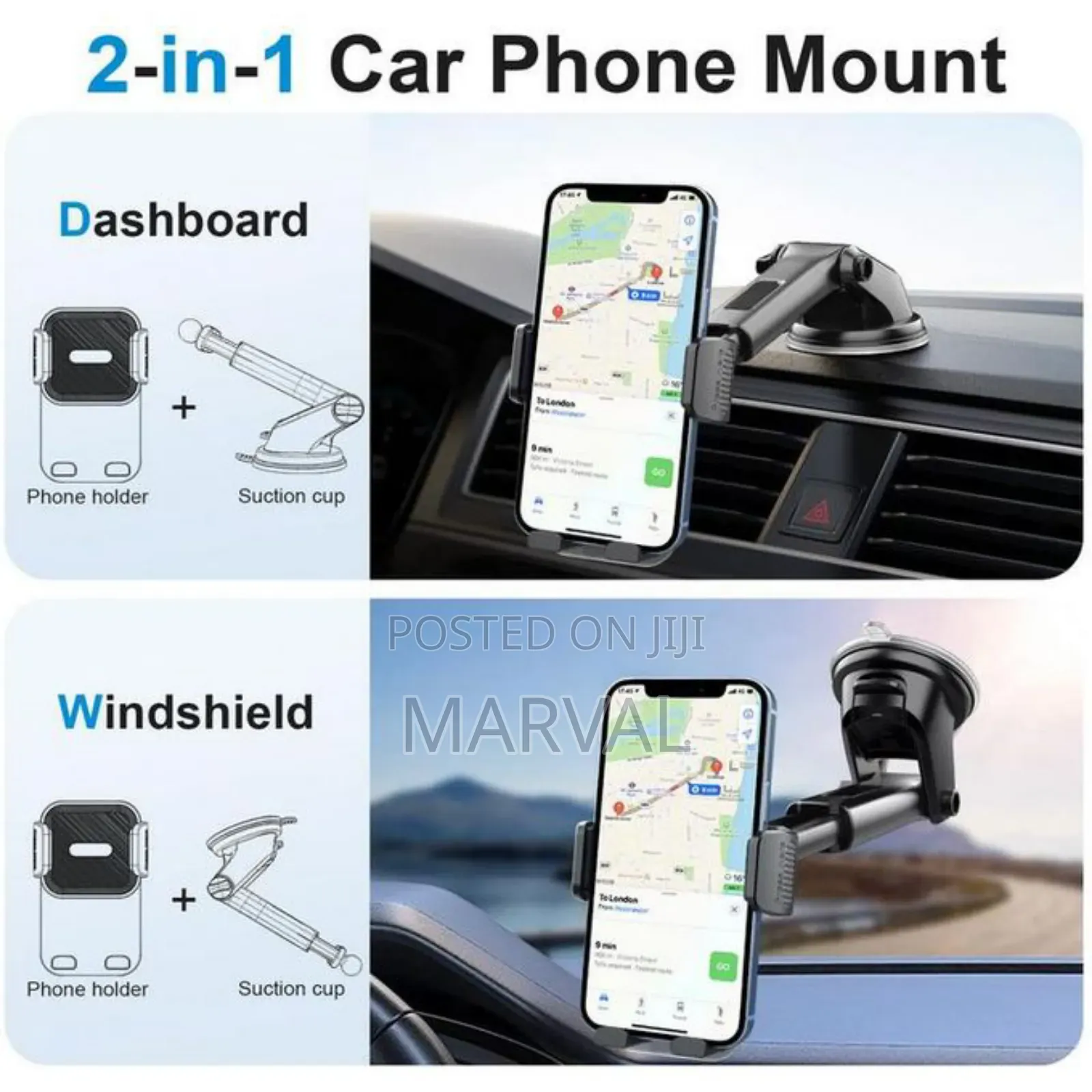 Car Mobile Holder Adjustable 360° Rotating Phone Stand