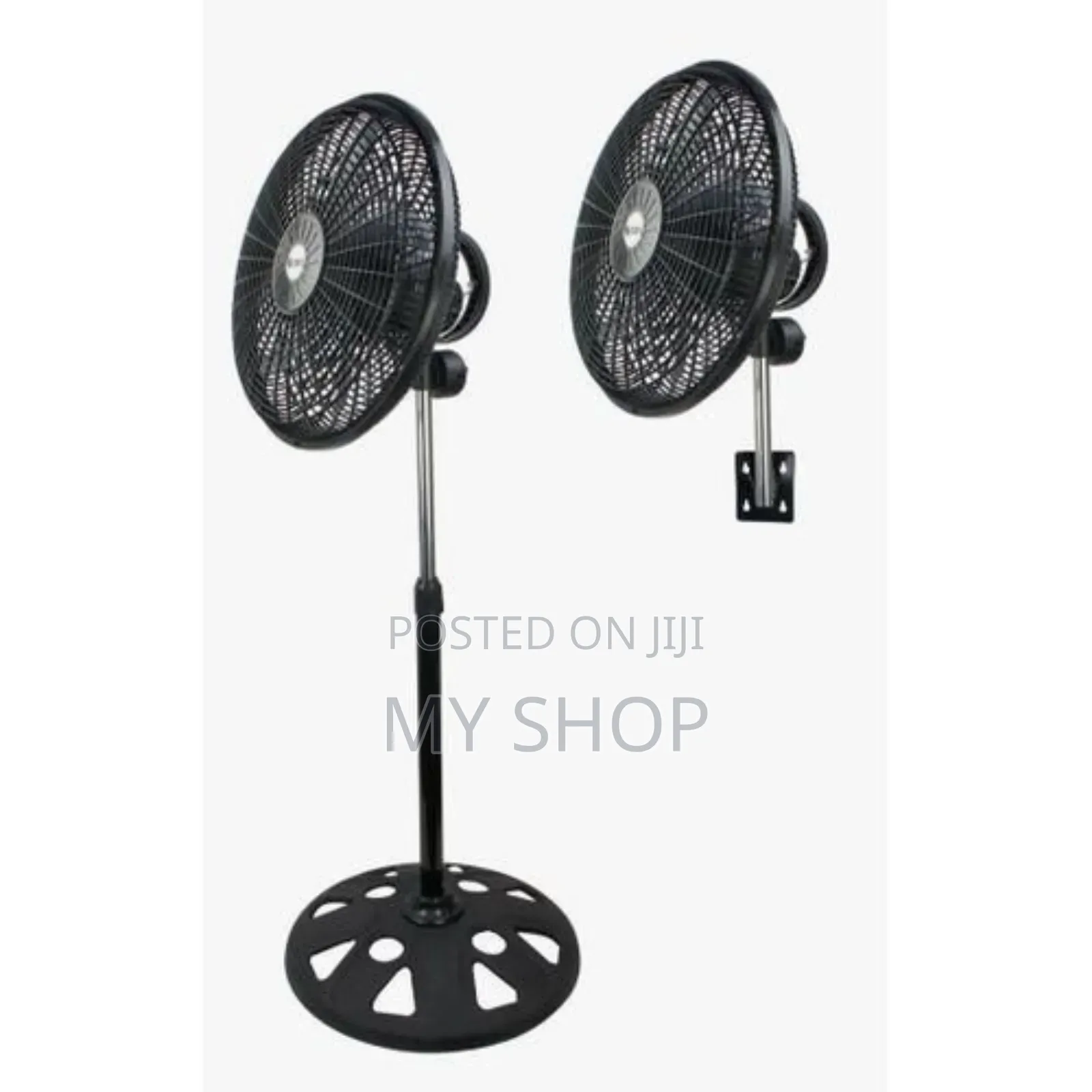 Standing Office Oscillating Adjustable Electric Fan -Silver,Black