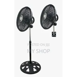 Standing Office Oscillating Adjustable Electric Fan -Silver,Black
