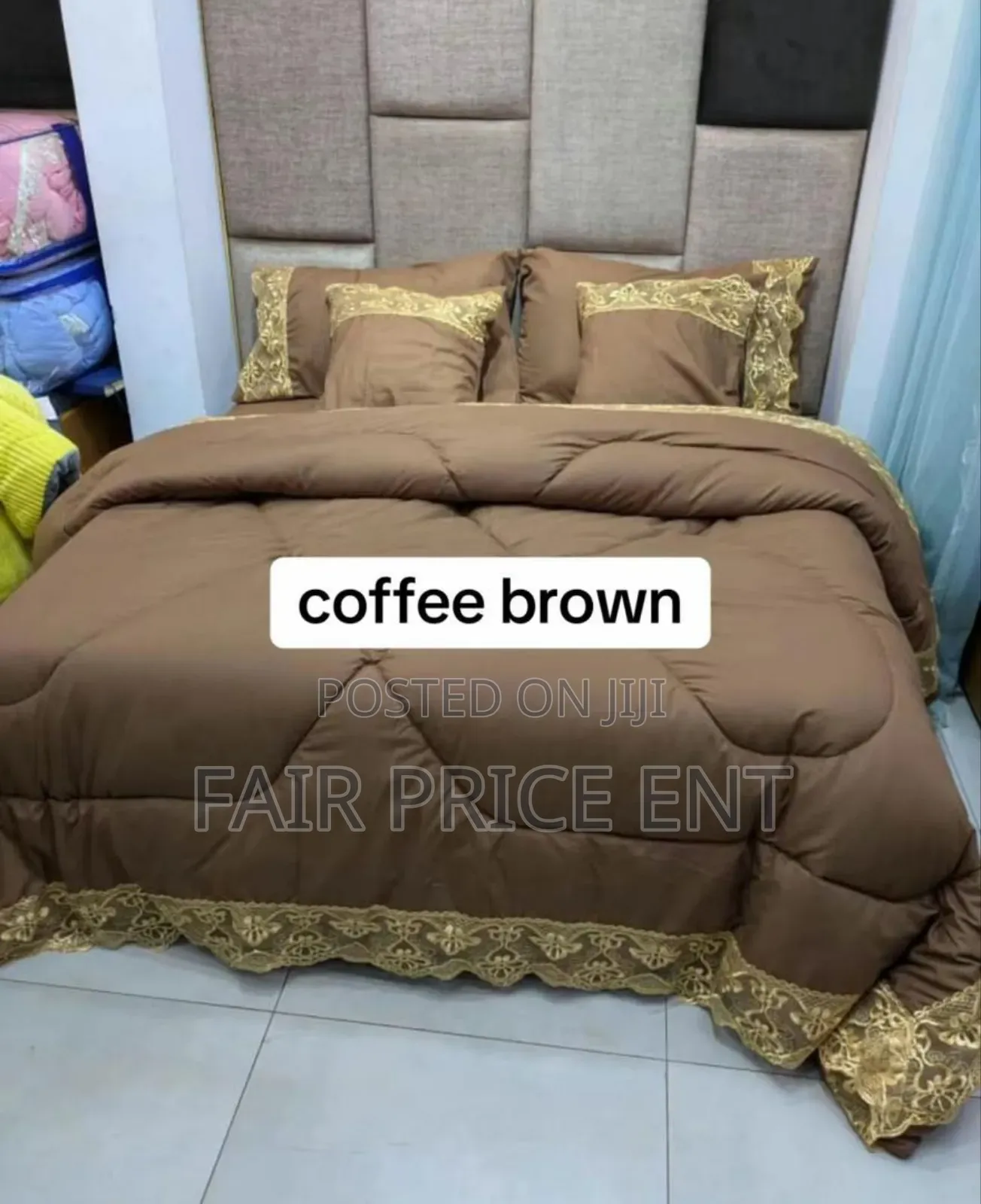 Pure Cotton Race Duvet.Fullset of 6pcs. 6*6 ( Brown)