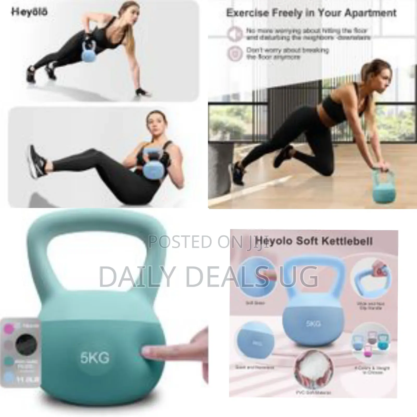 5 KGS Soft Kettlebell Anti Slip Hand Kettle-Bell Weights PVC Strength