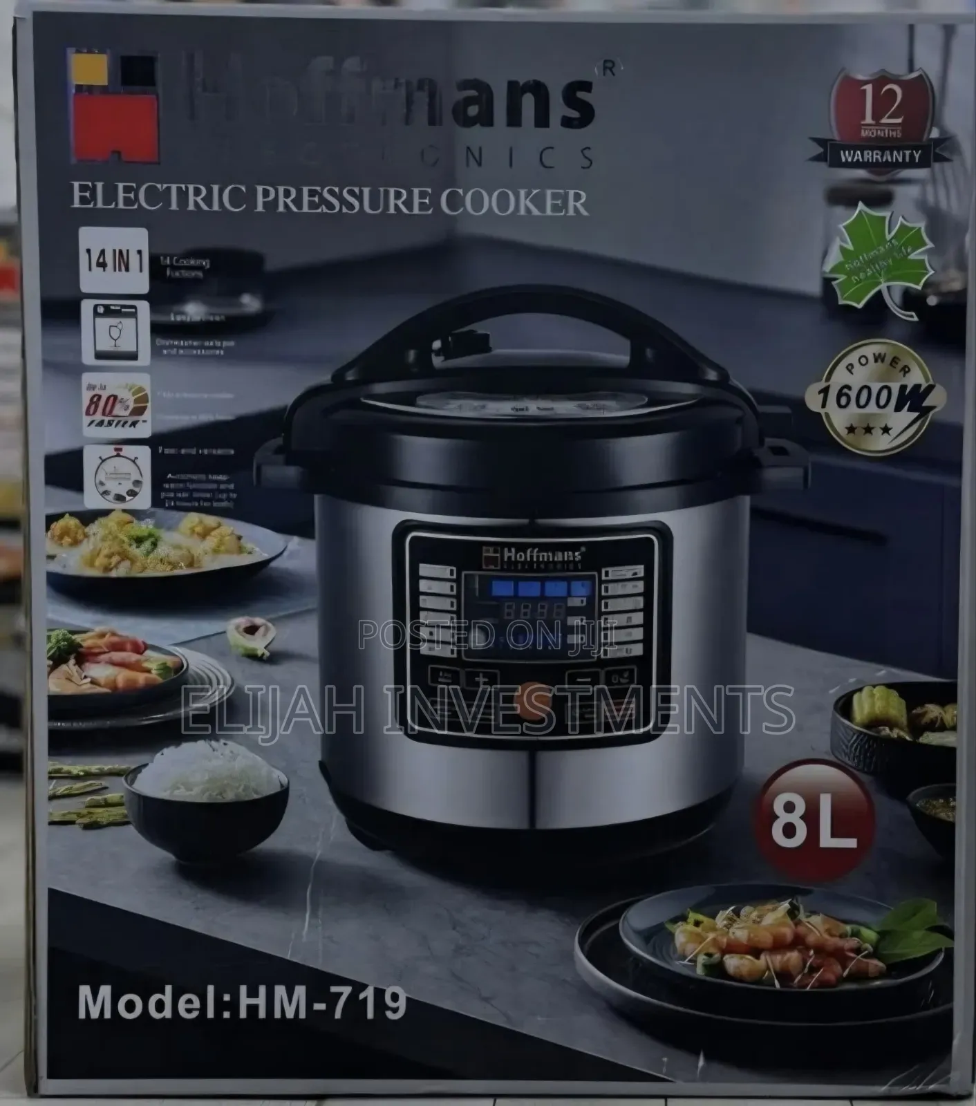 Hoffmans 8l / 8 L Iters Electric Multifunction Pressure Cooker