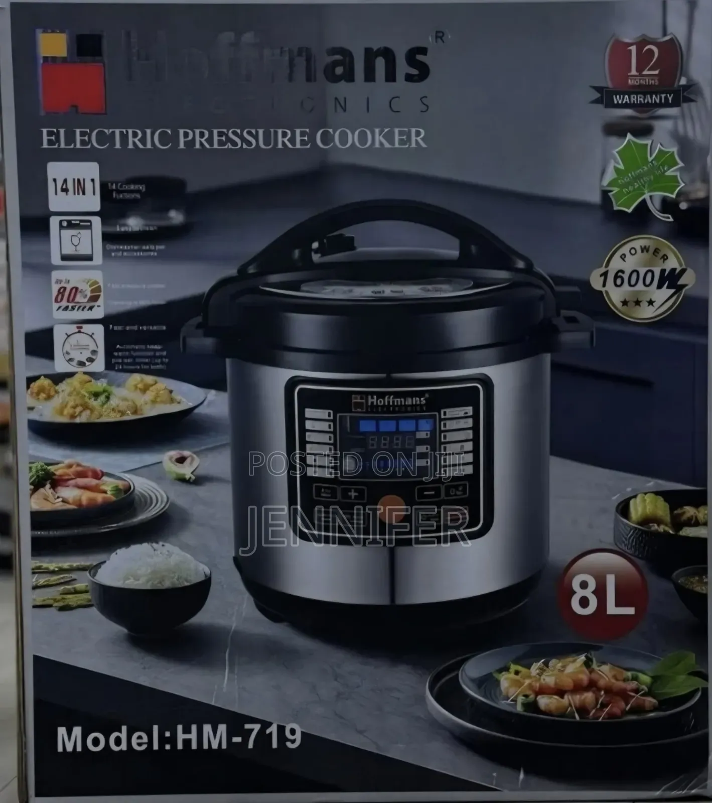 Hoffmans 8l / 8 L Iters Electric Multifunction Pressure Cooker
