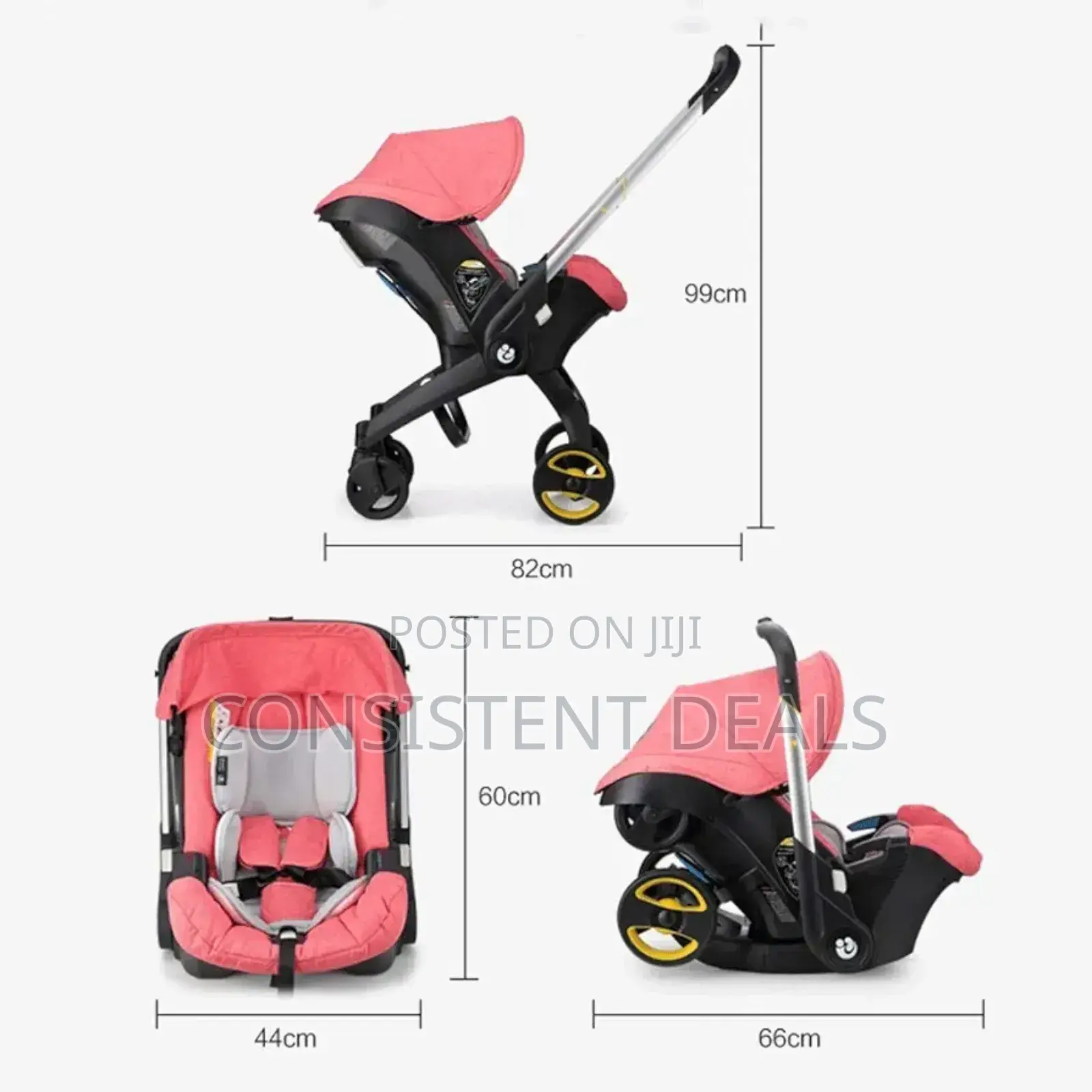 Baby Trolley 4-in-1 Car Seat Stroller Newborn Baby Carriage Basket