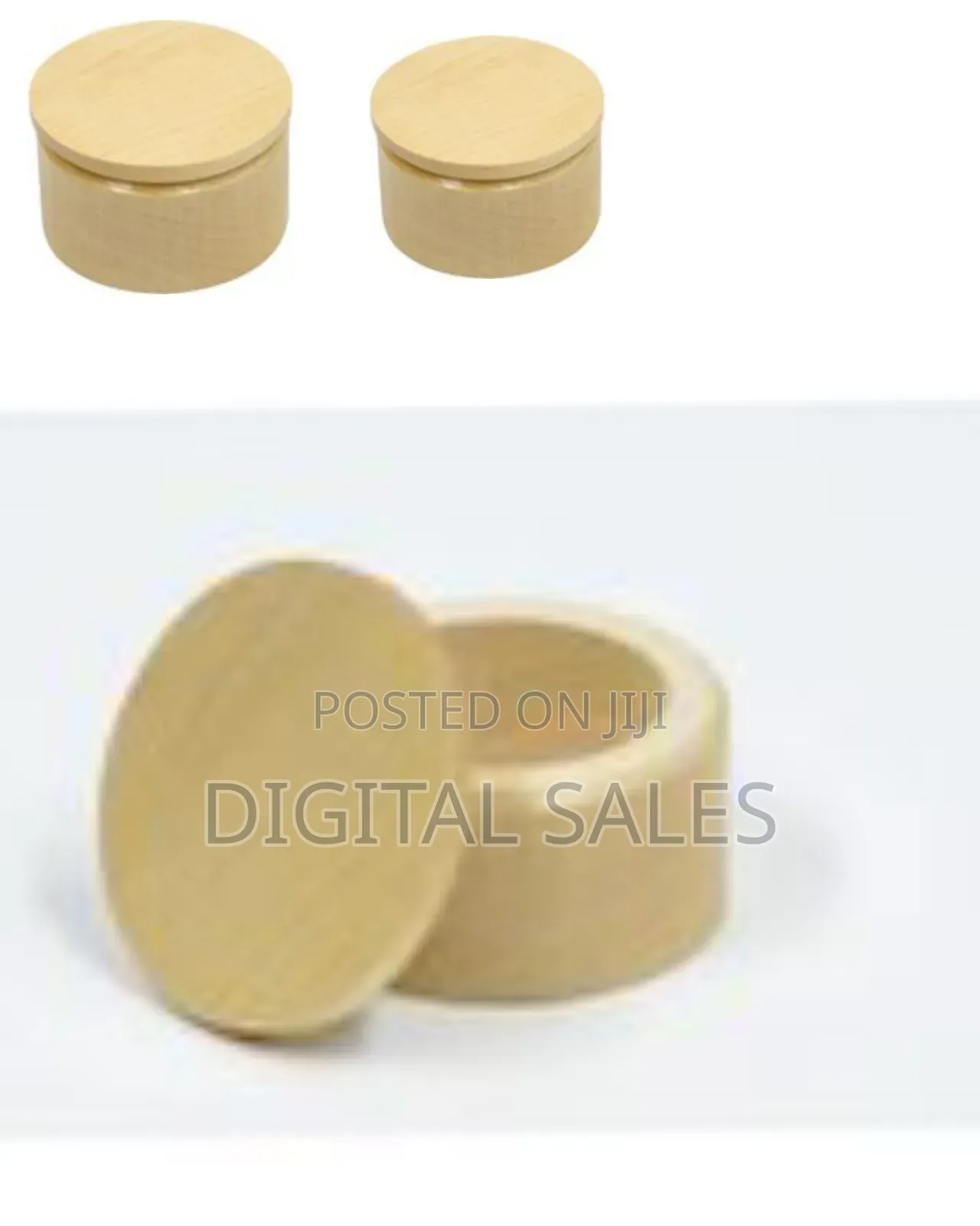 Round Unpainted Wooden Jewelry Box Plain Unfinished Wood Trinket