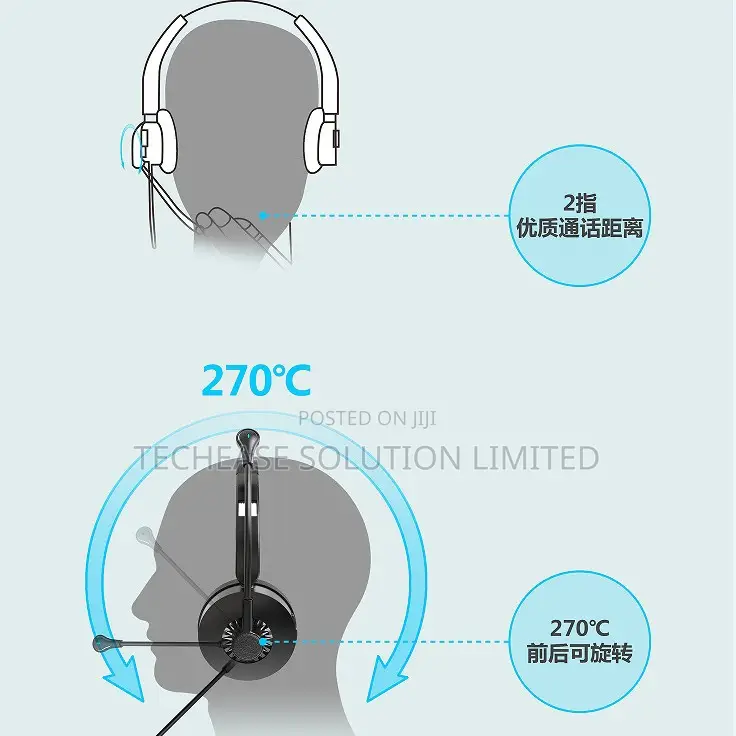 Usb Call Center Headset - Noise Cancelling Wired Headphones