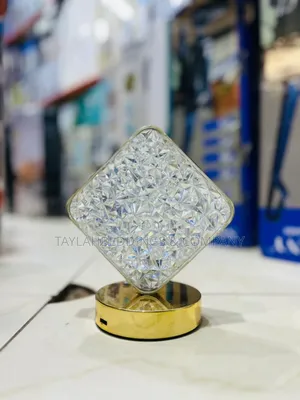 Square Shape Crystal Lamp Cordless Luxury Lamp Usb Rechargeable