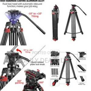 72 Inches Video Tripod, Professional Heavy Duty Aluminum Tripod System