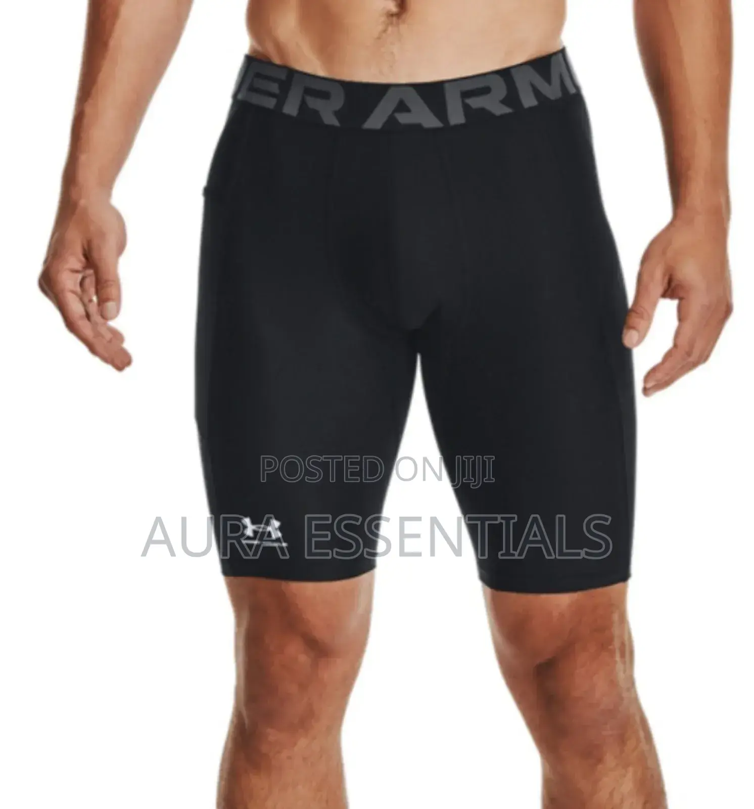 Men's Under Armour Heatgear Long Compression Short in Black