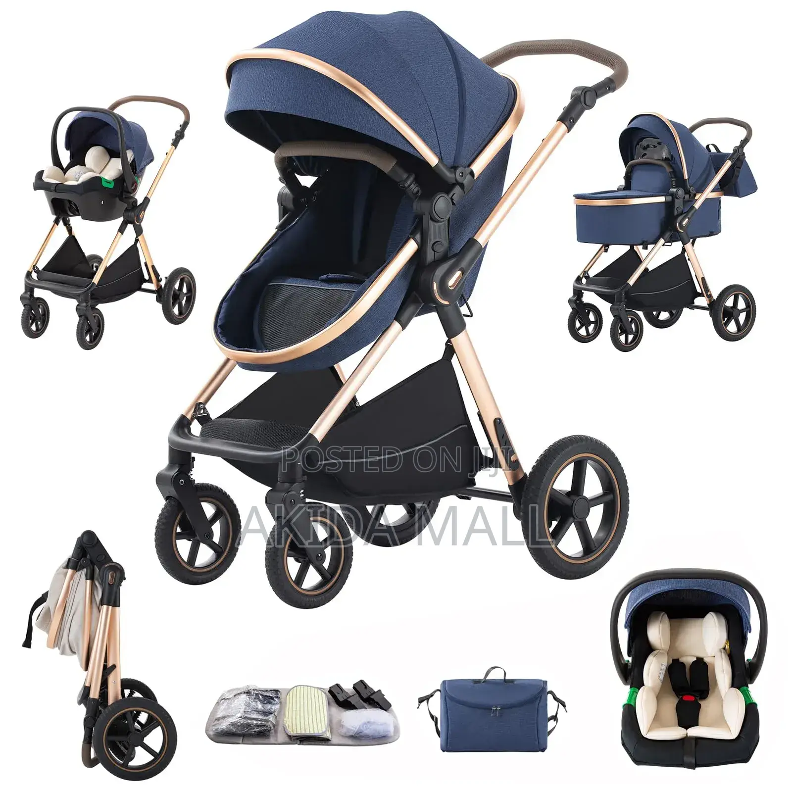 Kidilo 3 in 1 Travel System Baby Stroller, Bag and Car Seat