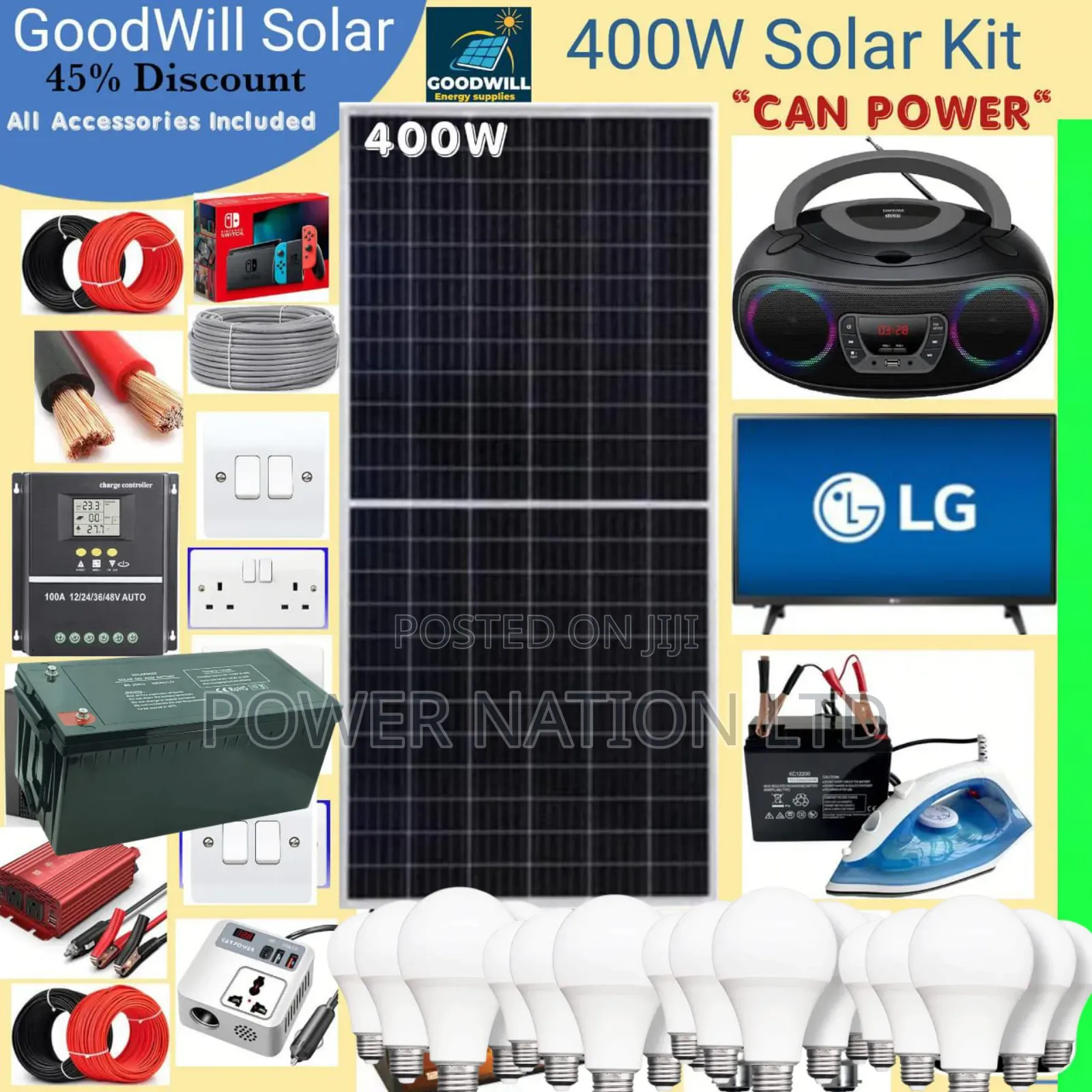 400w Power Nation Solar System Full Kit
