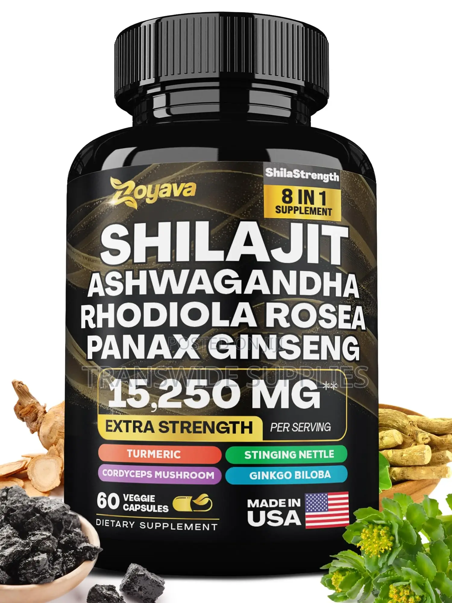 Zoyava Shilajit Pure Himalayan With Ashwagandha, Giseng Etc 60caps