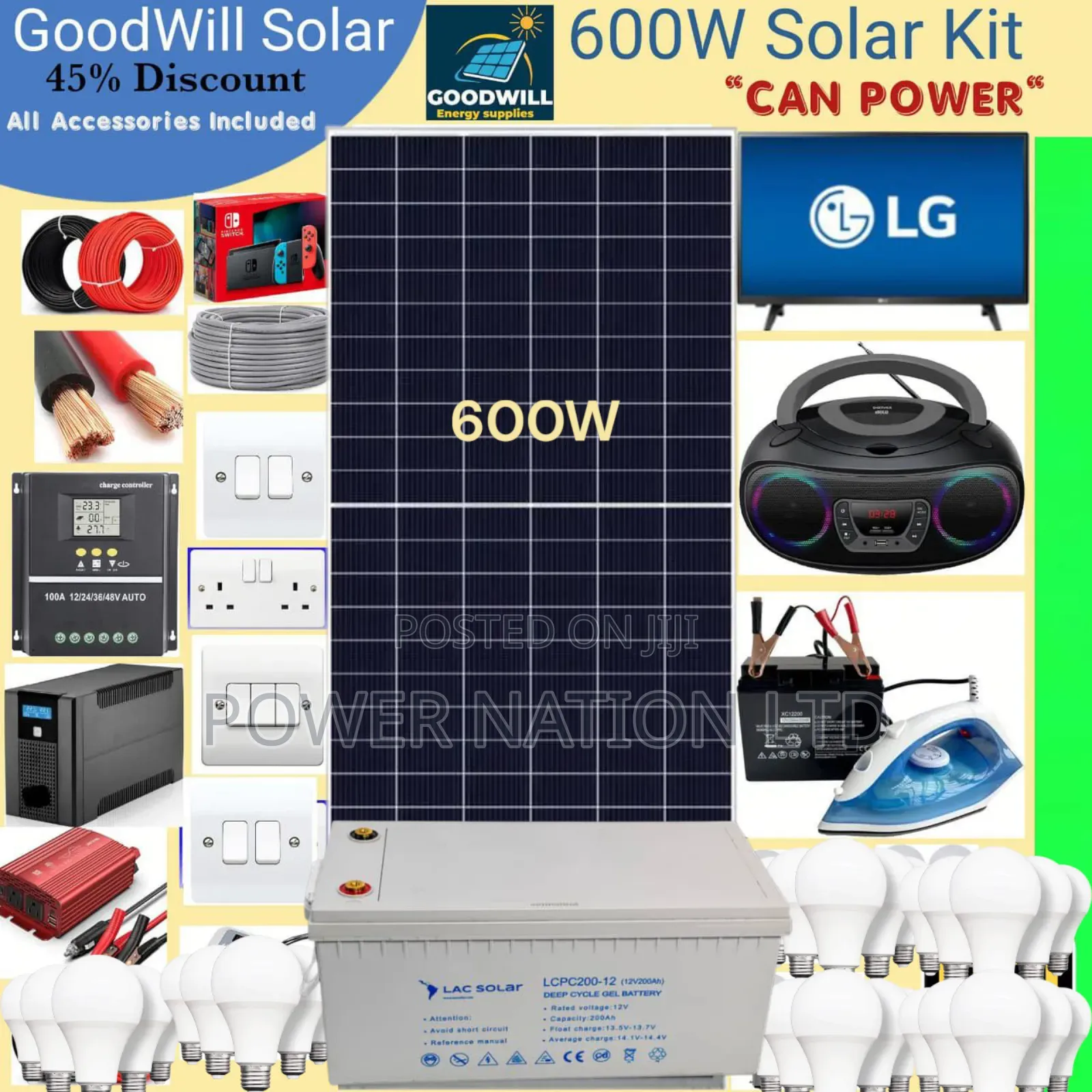 600w Power Nation Solar System Full Kit