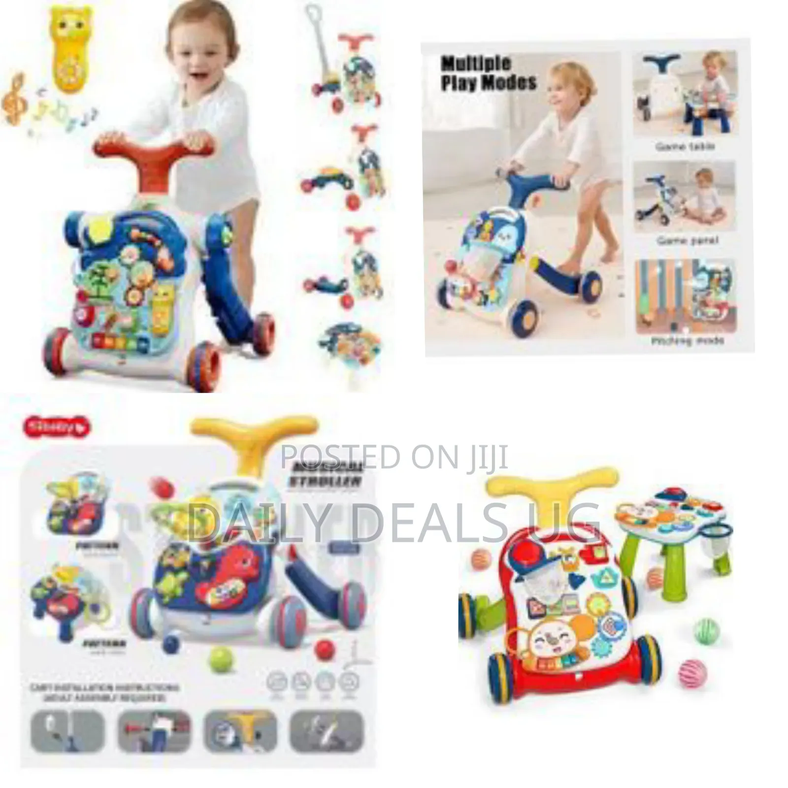 3 in 1 Educational Baby Walker, Sit and Stand Walker