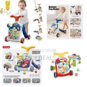 3 in 1 Educational Baby Walker, Sit and Stand Walker