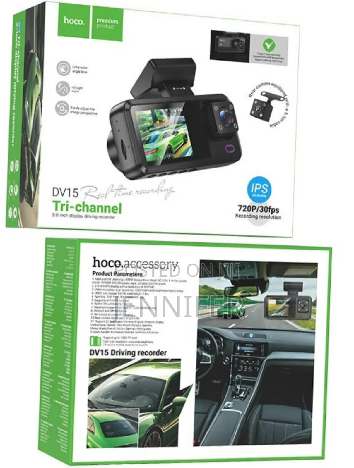 Hoco. Dv15 Tri-Channel Driving Recorder (Dash Cam).