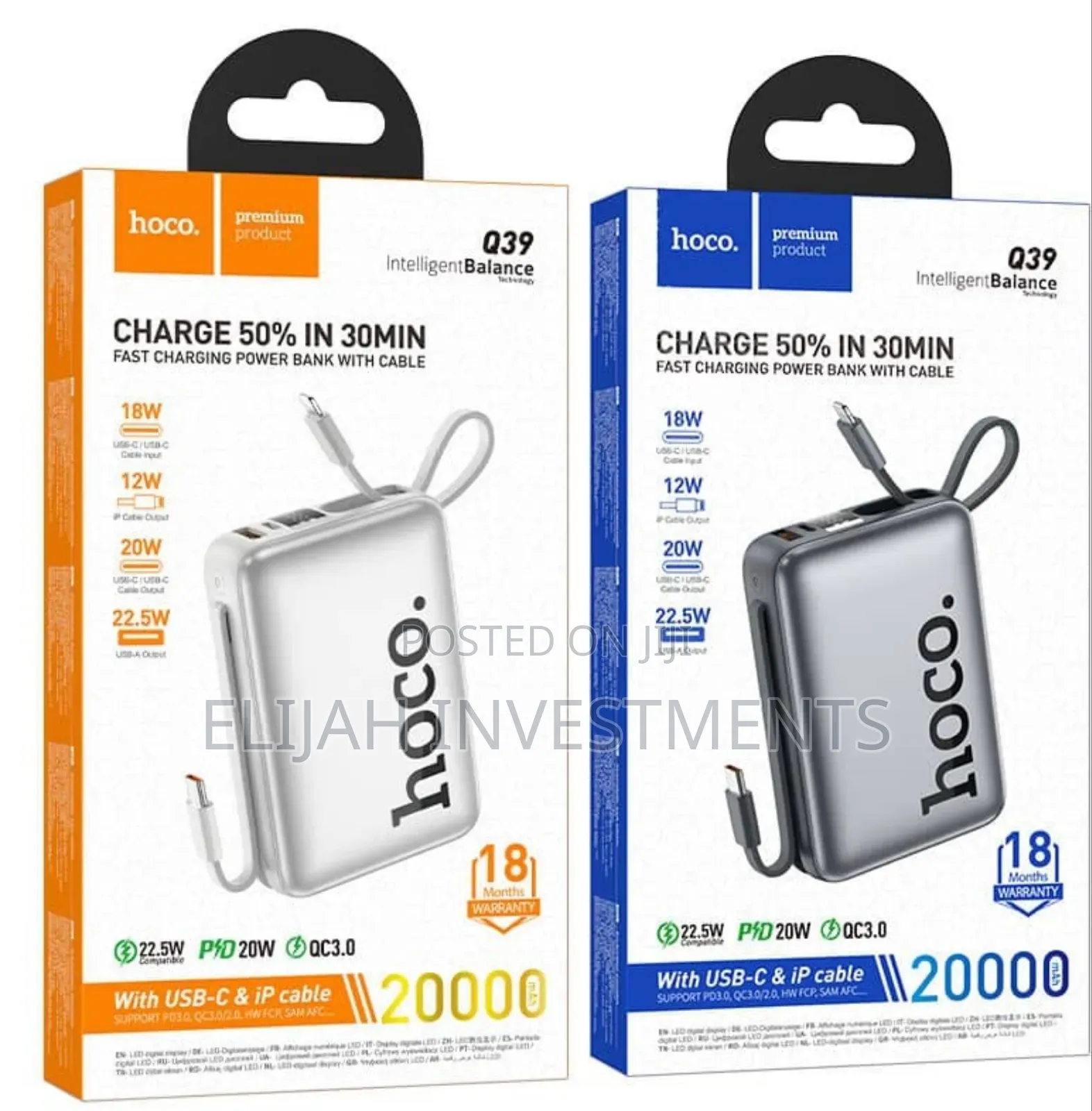 Hoco Q39 Eminente 20000mah Power Bank.