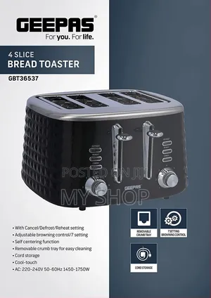 Geepas 4 Slice Bread Toaster Gbt36537