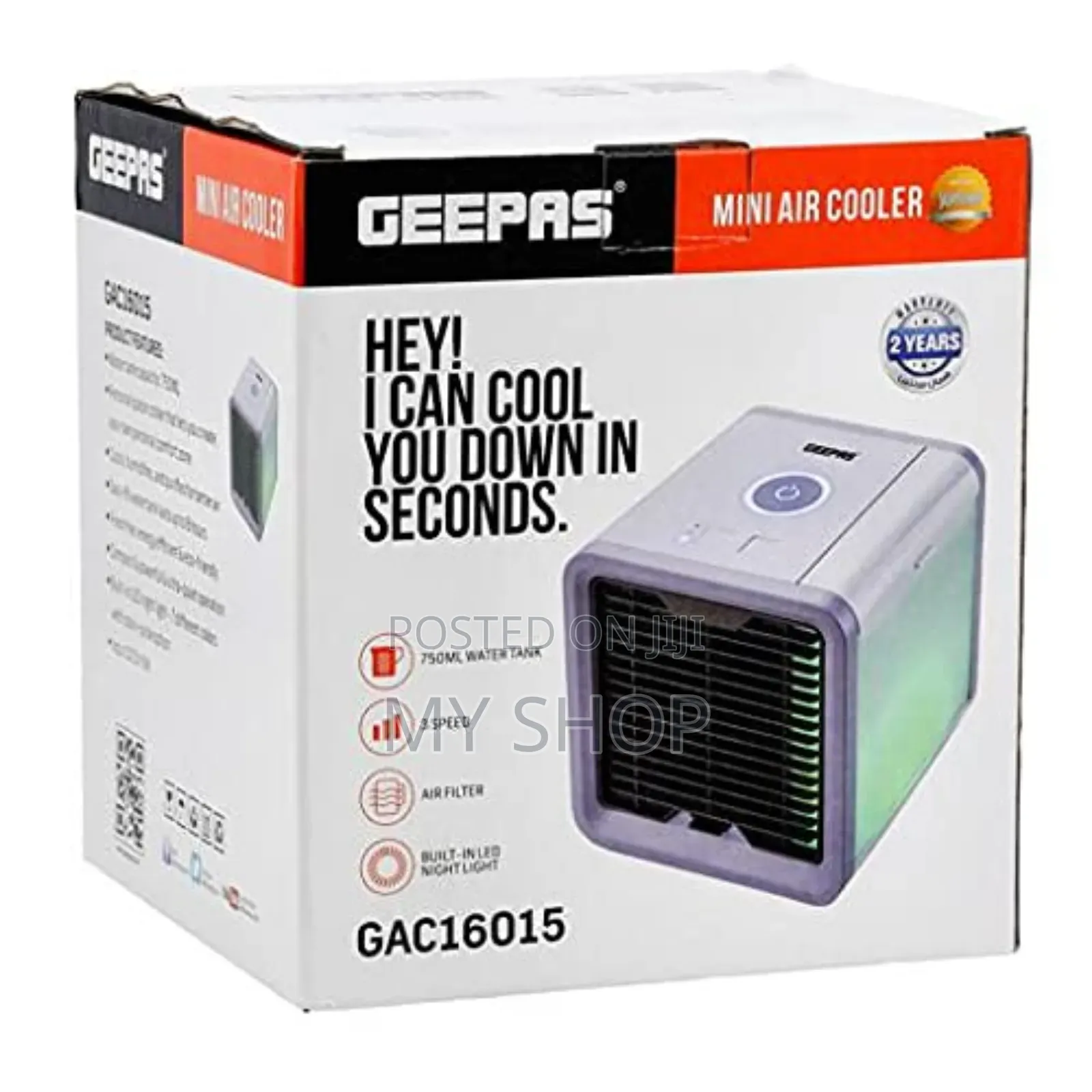 Geepas Gac16015 Mini Air Cooler | 750 Ml | 3 Speed Options
