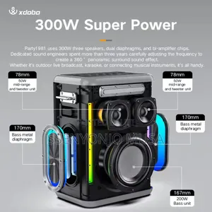 Sino-Band Party Portable Bt Speaker – 300w -24h- Playtime, Waterproof