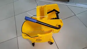 Heavy-duty Mop Bucket With Side Press Wringer – 36l Yellow, Wheels
