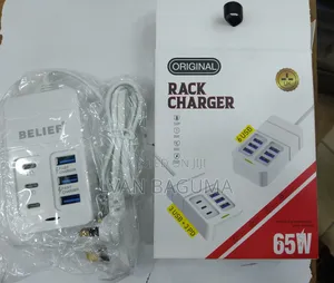 65w Belief Charger Adapter - 3 Usb Ports, 3 Type C Ports