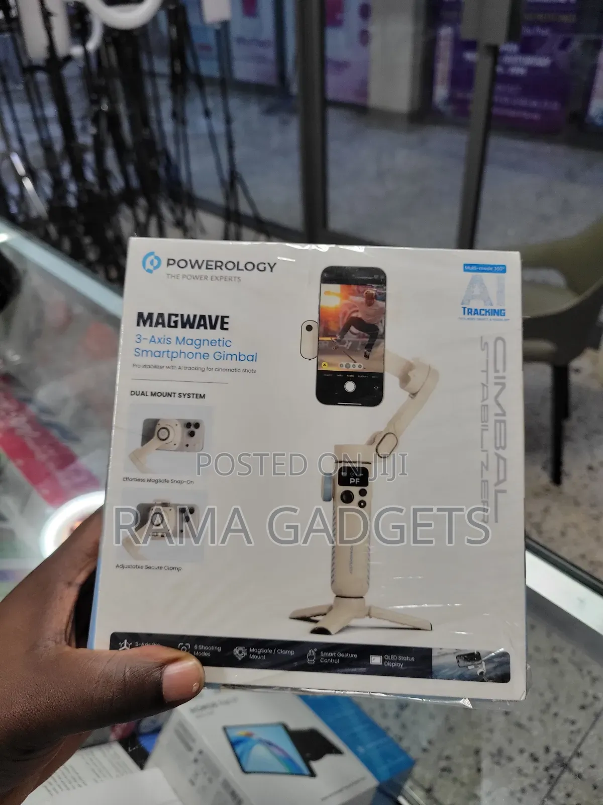 Powerology Mag Wave 3axis Magnetic Smart Phone Gimbal