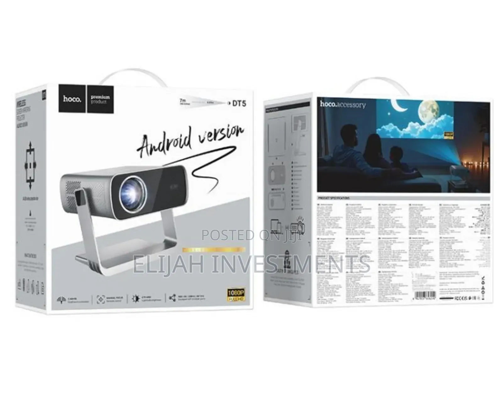 Hoco Dt5 1920x1080p 270ansi Smart Electric Focus Projector
