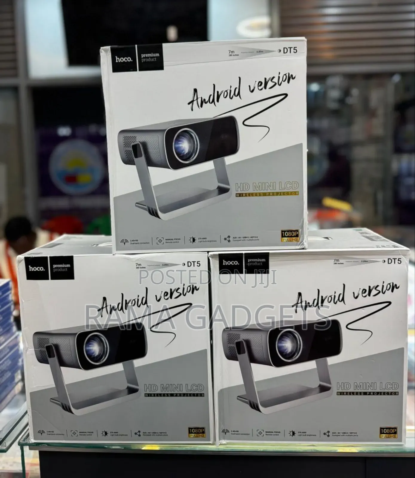 Hoco Dt5 Projector, 1080p Android Version | Wifi 2.4+5g, Bt 5.0/2hdmi
