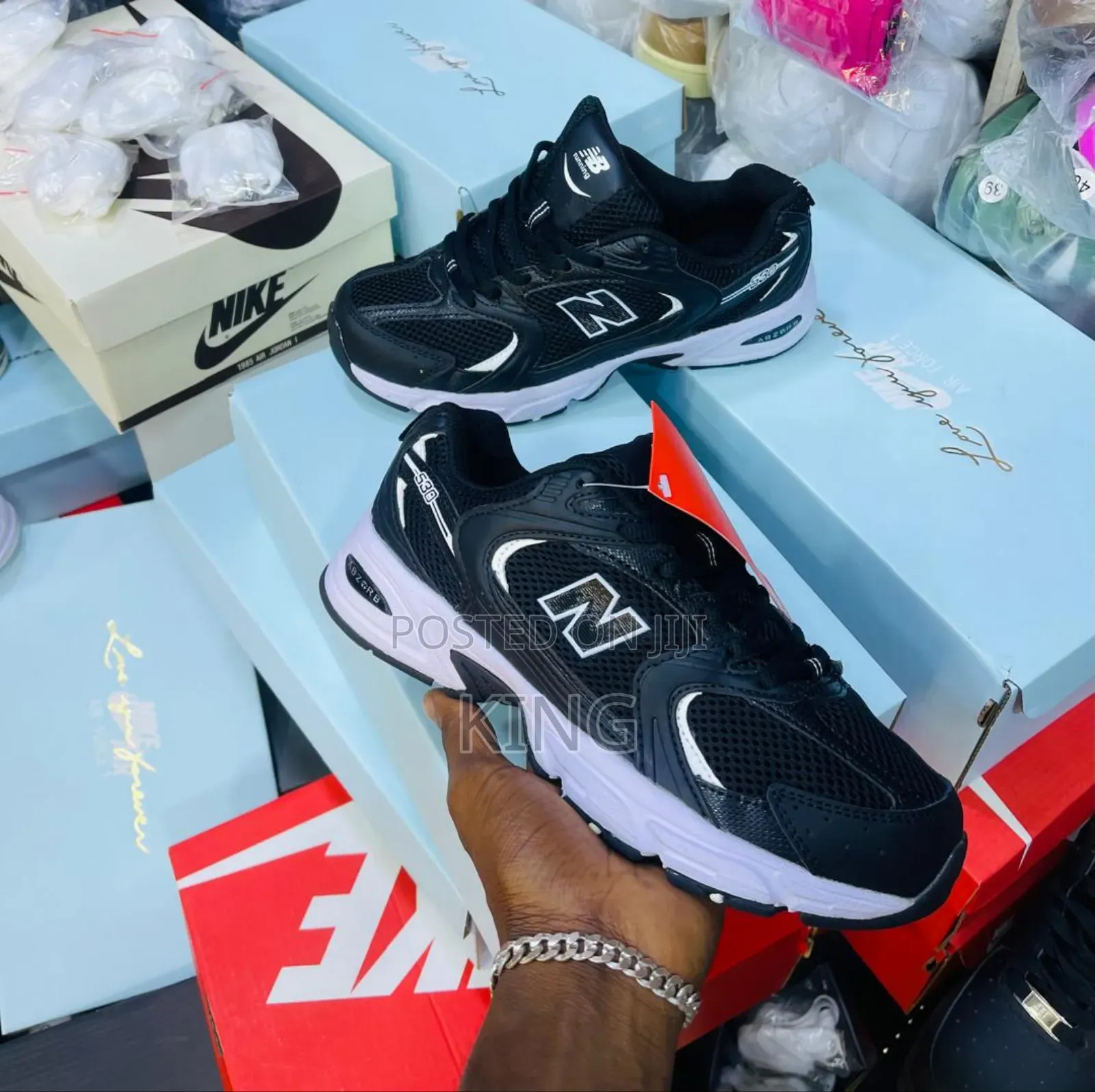 New Balance 530 Sneaker. Black, Pink, White, Yellow