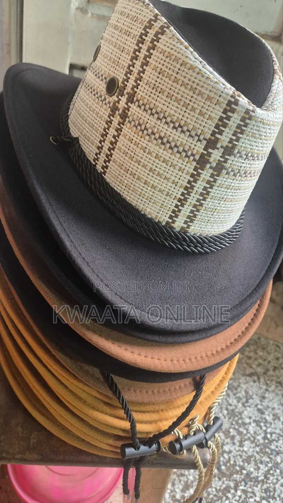 Plaid Printed Summer Cowboy Sun Hat Wide Brim Travel Sun Cap