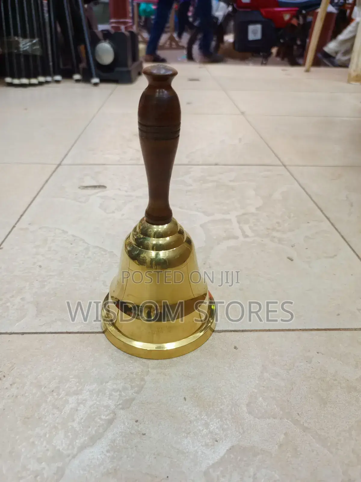 Brass Hand Bell With a Wooden Handle,
