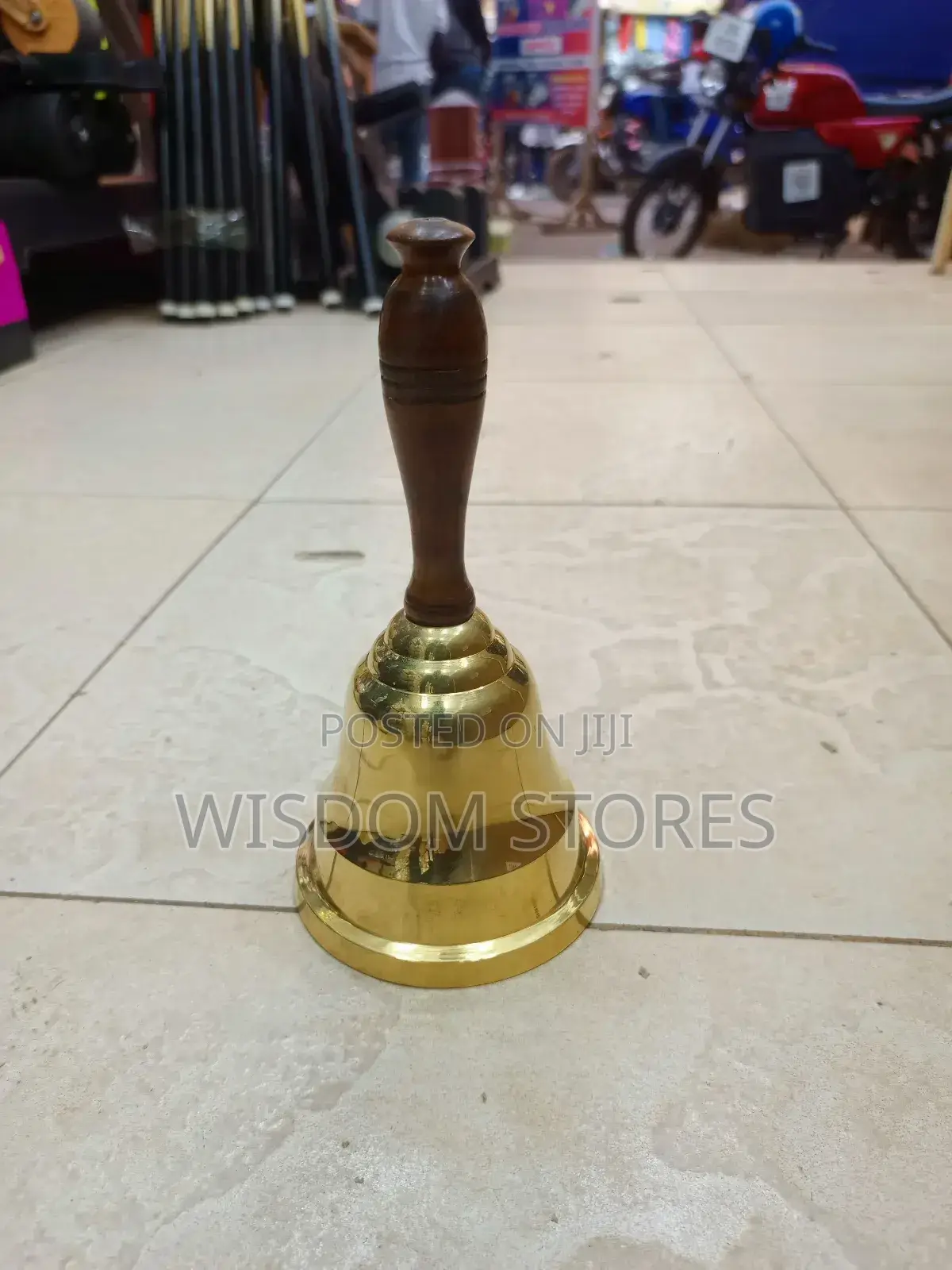 Brass Hand Bell With a Wooden Handle,