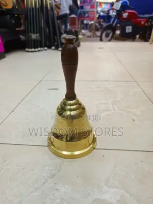 Brass Hand Bell With a Wooden Handle,