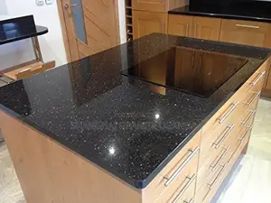 Black Galaxy Kitchen Island Finishing